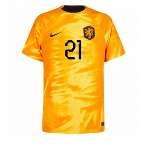 Nederländerna Frenkie de Jong #21 Hemmatröja VM 2022 Kortärmad